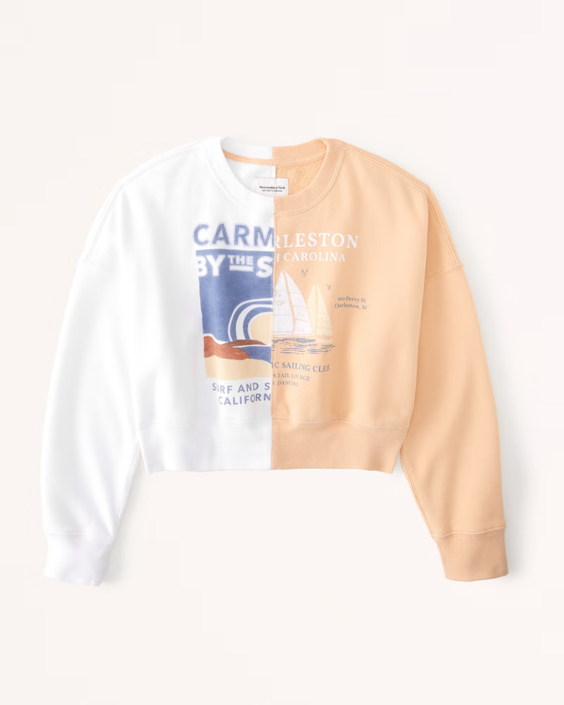 Vintage Wedge Spliced Graphic Crew Sweatshirt | Abercrombie & Fitch (US)