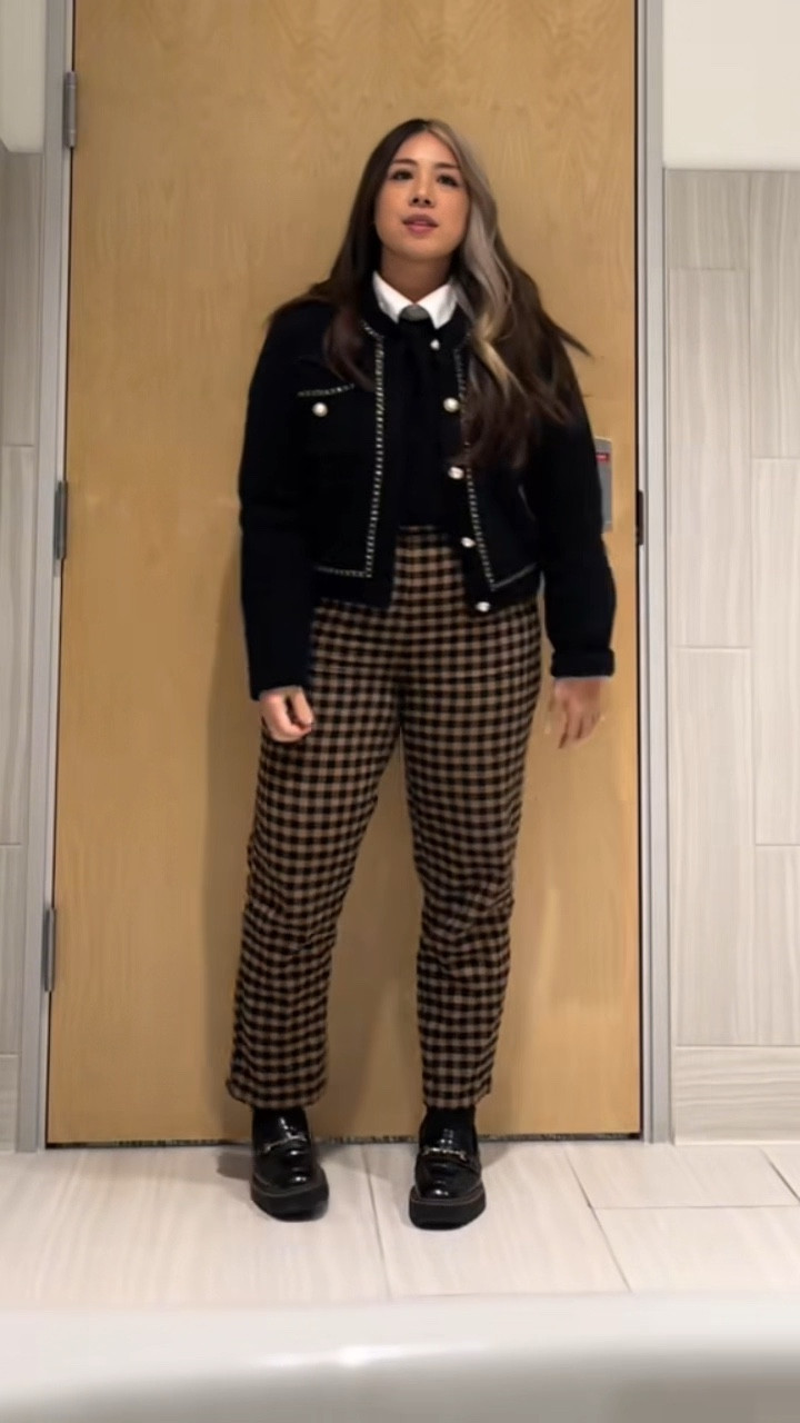 These gingham pants from 12th tribe have a chokehold on me. Perfect for my corporate alt office goth type girlies.

I wear size large and I’m 4’11 143 lbs, there is no stretch and I feel like it runs small unless they’ve changed their sizing since a few years ago

#LTKPetite #LTKMidsize #LTKWorkwear