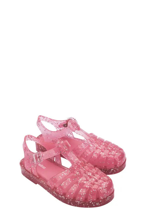Mini Melissa Kids' Possession Glitter Fisherman Sandal in Glitter Pink at Nordstrom, Size 11 | Nordstrom