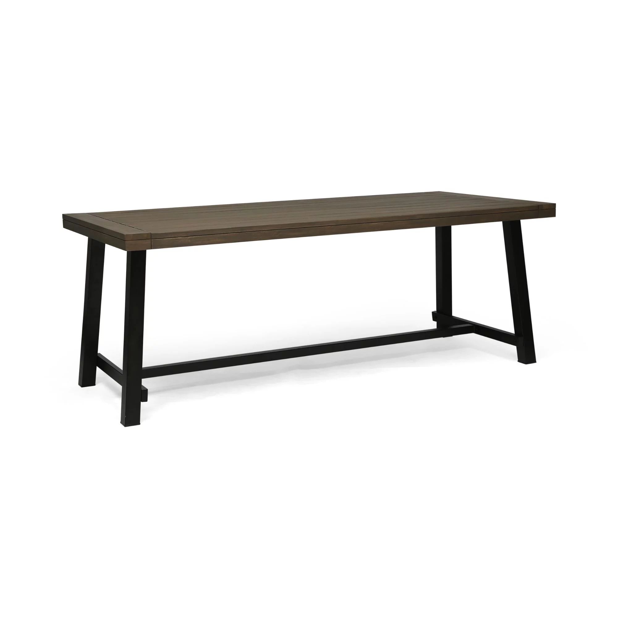 Contemporary Home Living 79" Charcoal Gray and Black Rectangular Outdoor Dining Table | Walmart (US)