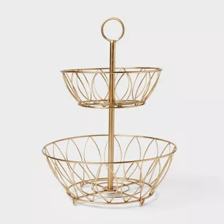 Iron Wire 2-Tier Fruit Basket Gold - Threshold™ | Target