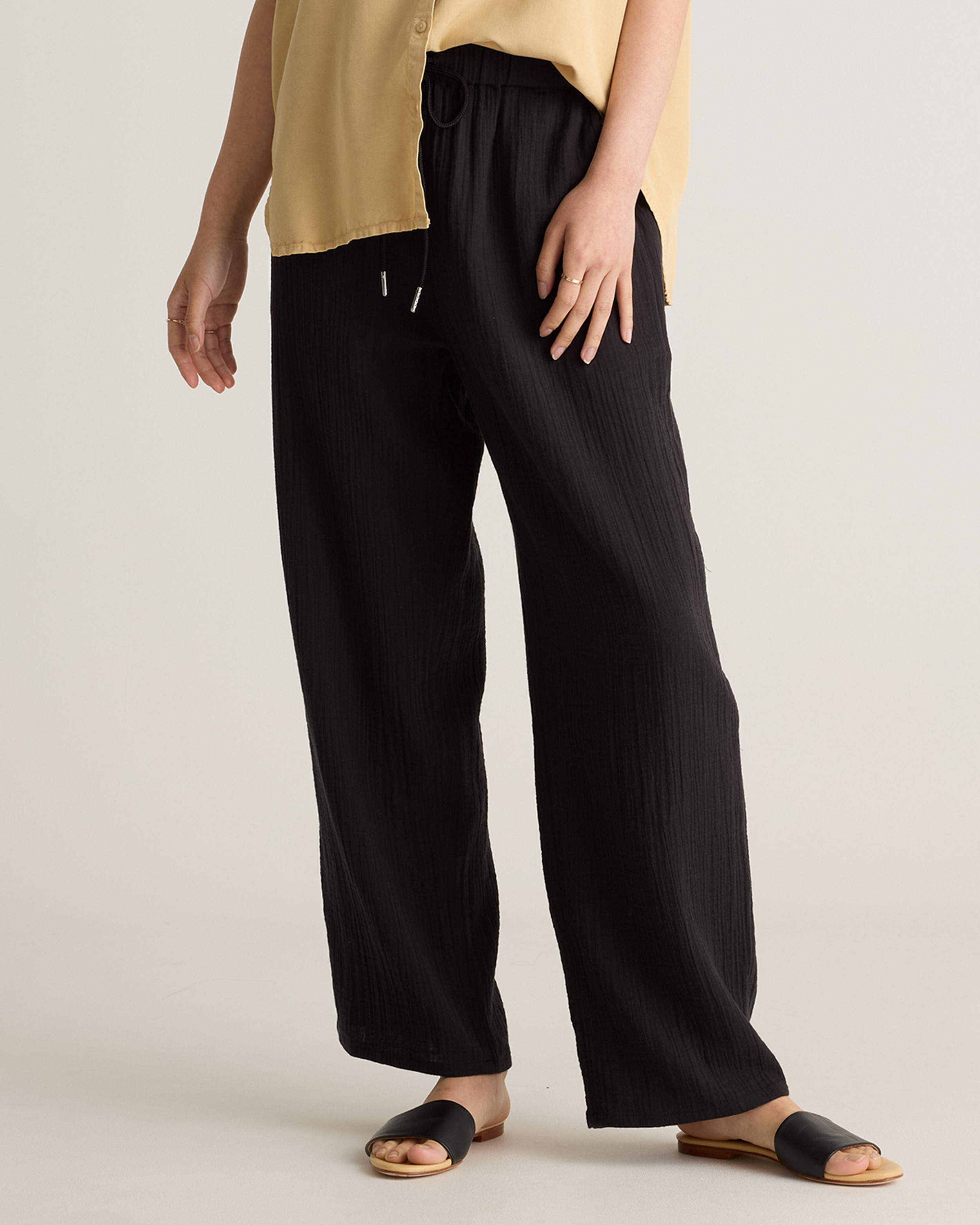 Quince | Women's Gauze Straight Leg Pants in Vintage Cream, Size Small, Organic Cotton | Quince