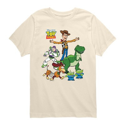Boys' Toy Story Toy Story Group Short Sleeve Graphic T-Shirt - Cream - Medium | Target