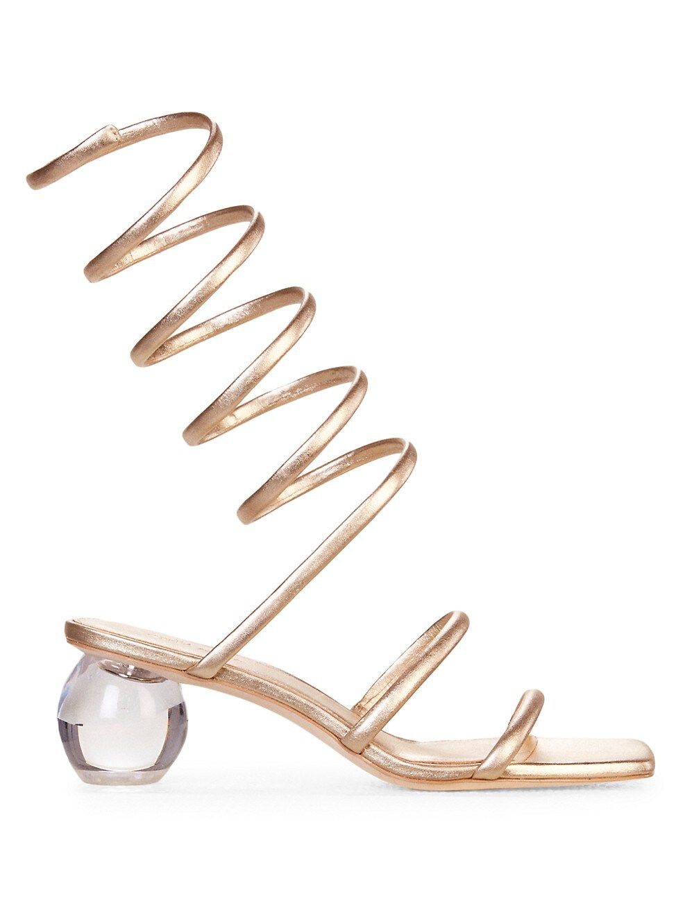 Freya Metallic Leather Ankle-Wrap Sandals | Saks Fifth Avenue