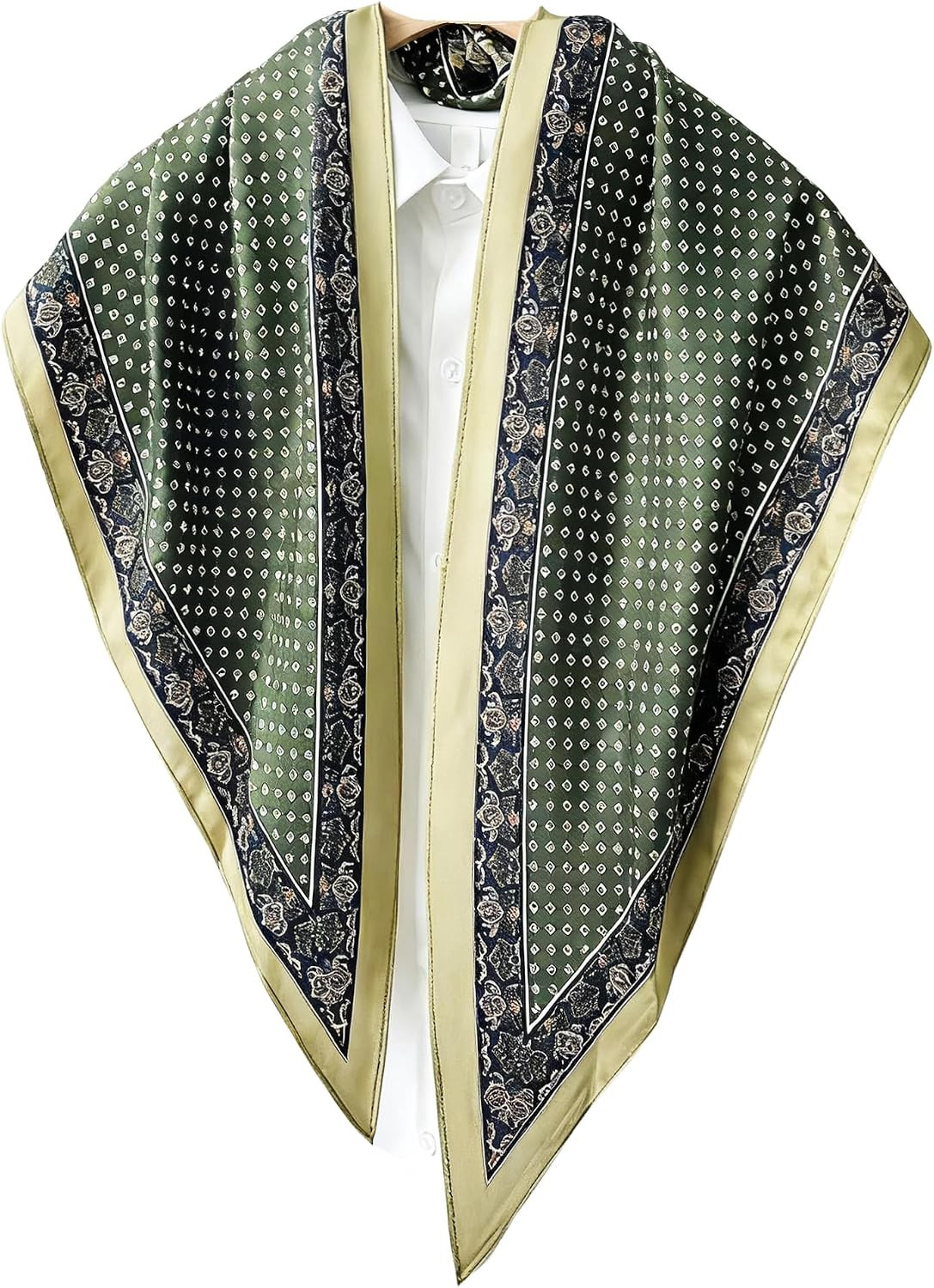 Triangle Shawls Scarf Head Hair Neck For Women Scarves Fashion Silk Feeling Lady Lightweight 51 * 23.6inch | Amazon (US)