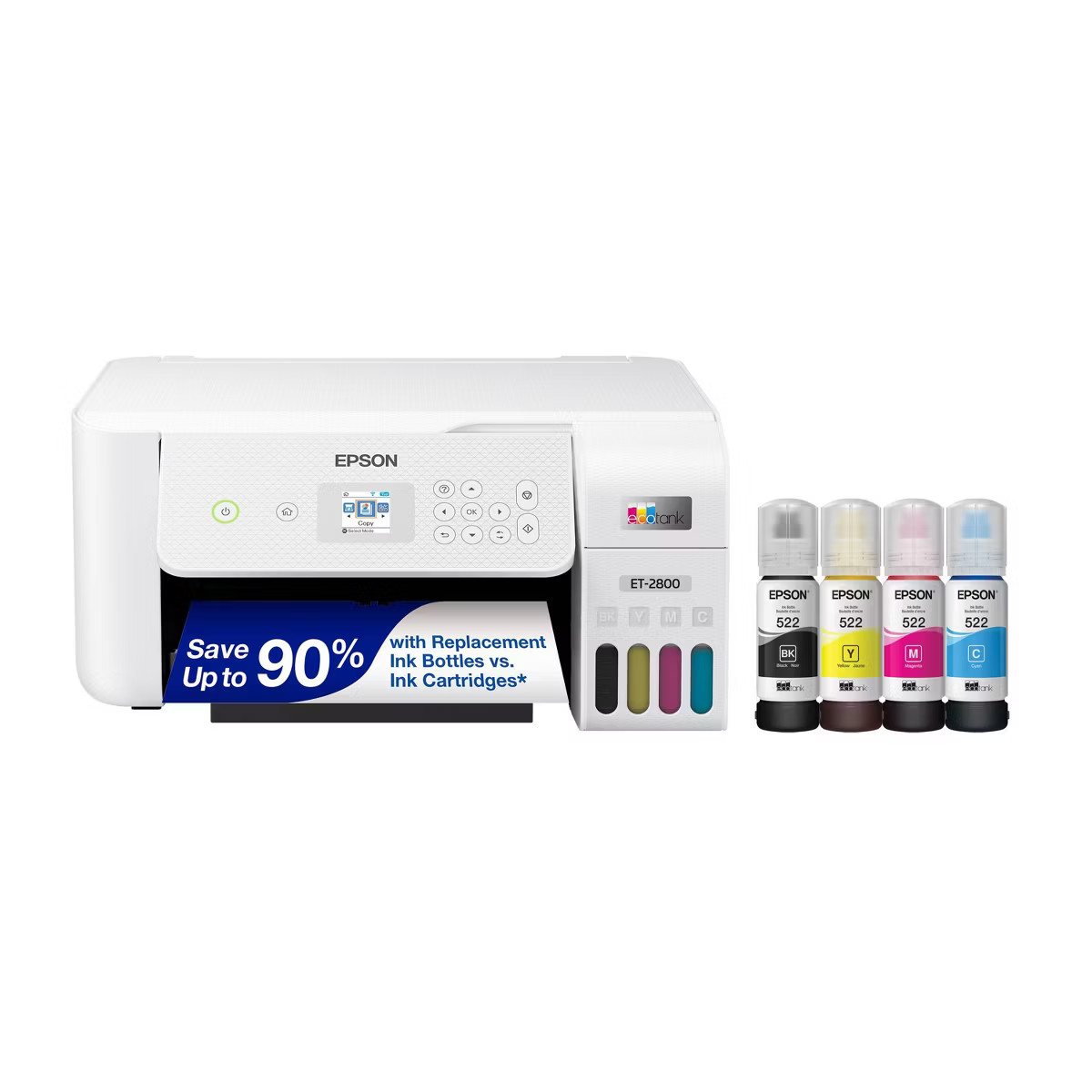 Epson EcoTank ET-2800 Wireless Color All-in-One Cartridge-Free Supertank Printer: Inkjet, Wi-Fi, ... | Target