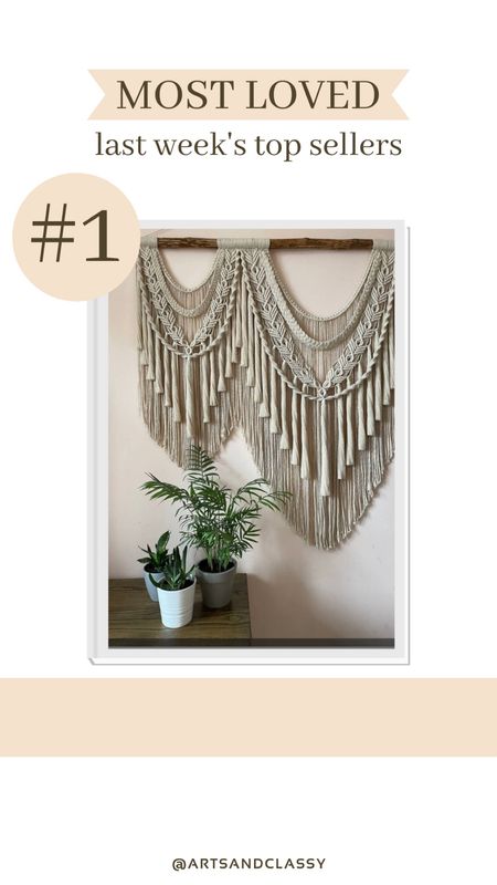 This macrame wall hanging is this week’s best seller! It’s from Etsy.

#LTKHome #LTKSaleAlert