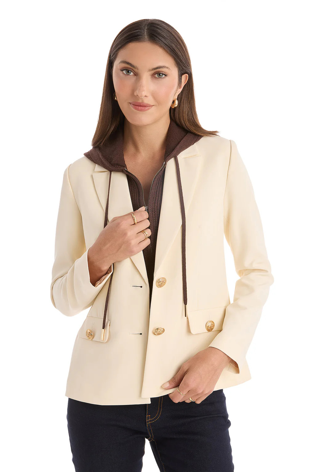 Kara Dickey Blazer - Pearl/Espresso | The Noli Shop