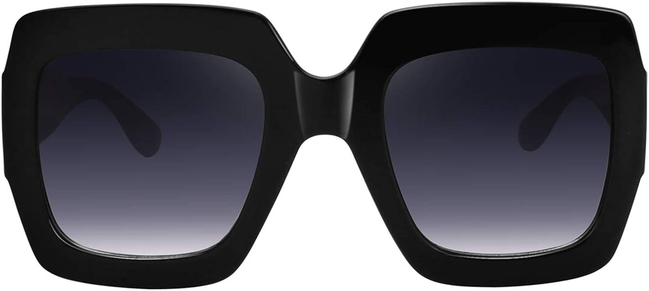 Oversized Square Sunglasses Women Polarized Trendy Retro Black Sunglasses | Amazon (US)