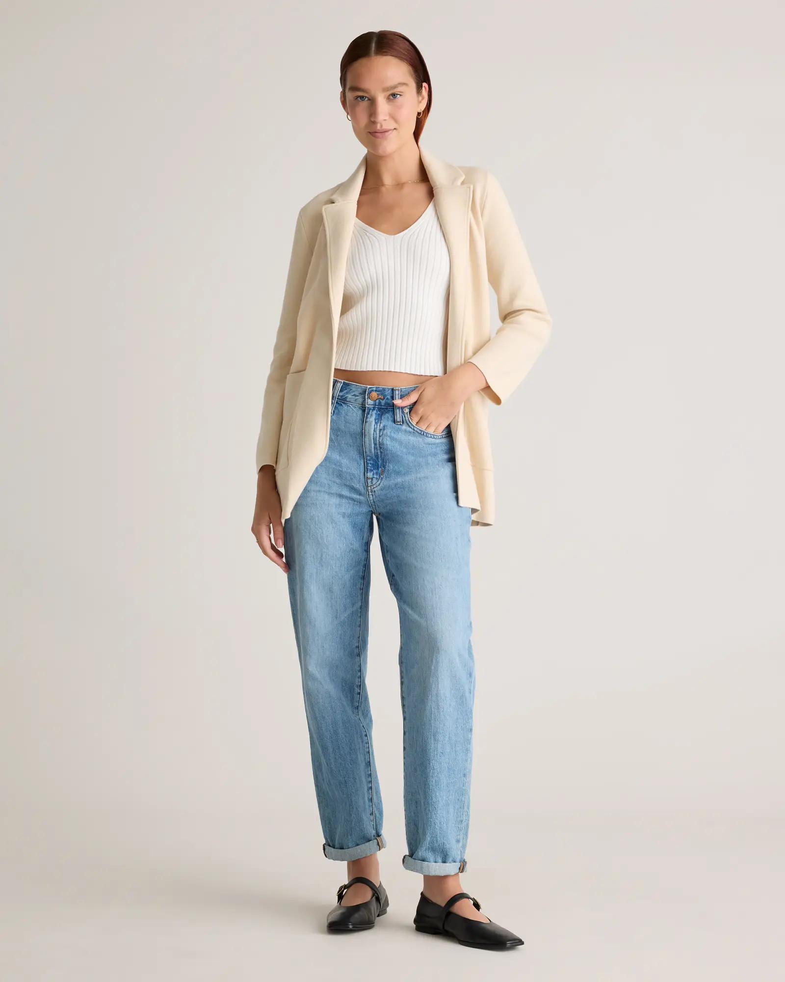 100% Organic Cotton Knit Blazer | Quince
