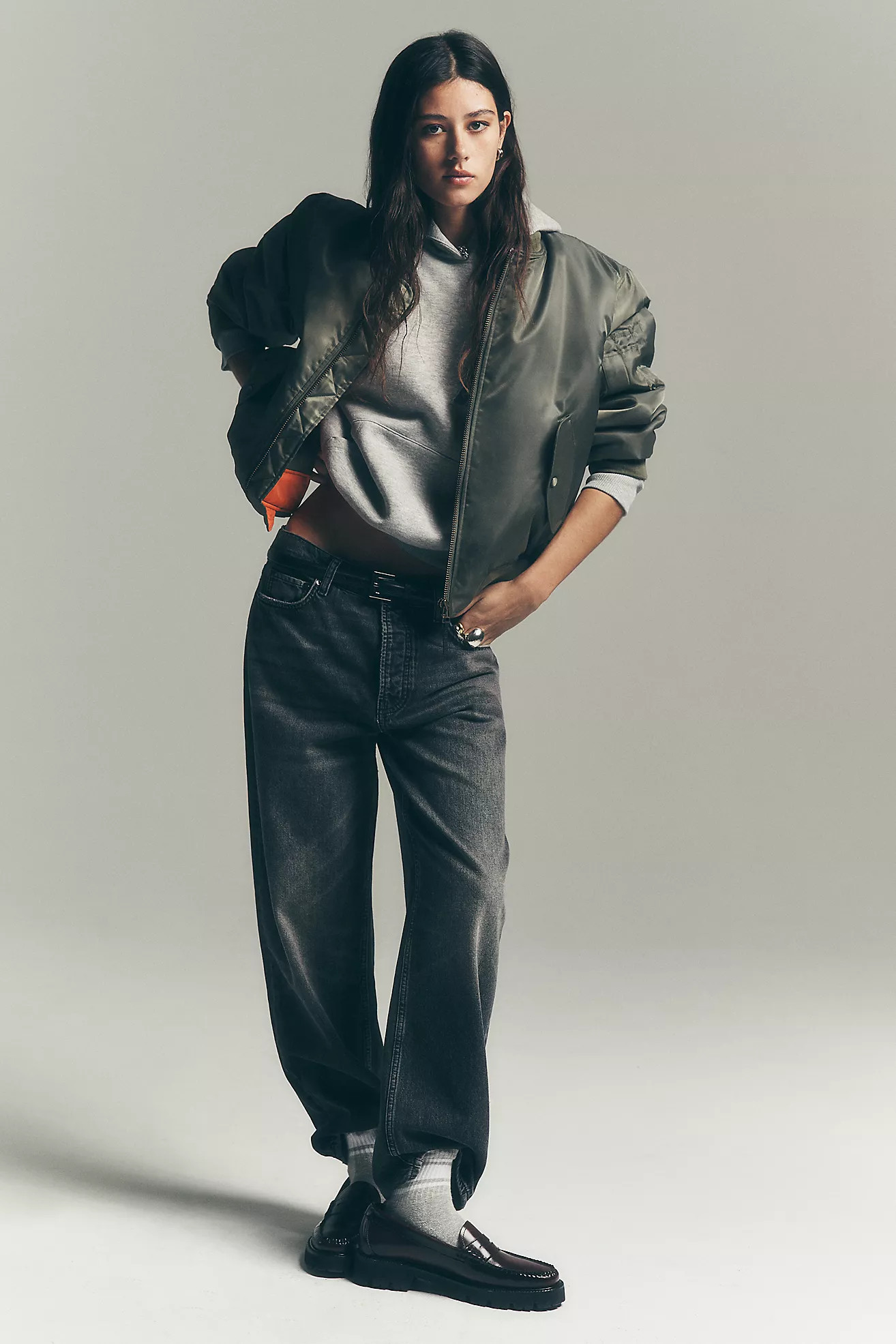 Anine Bing Fritz Mid-Rise Straight-Leg Ankle Jeans | Anthropologie (US)