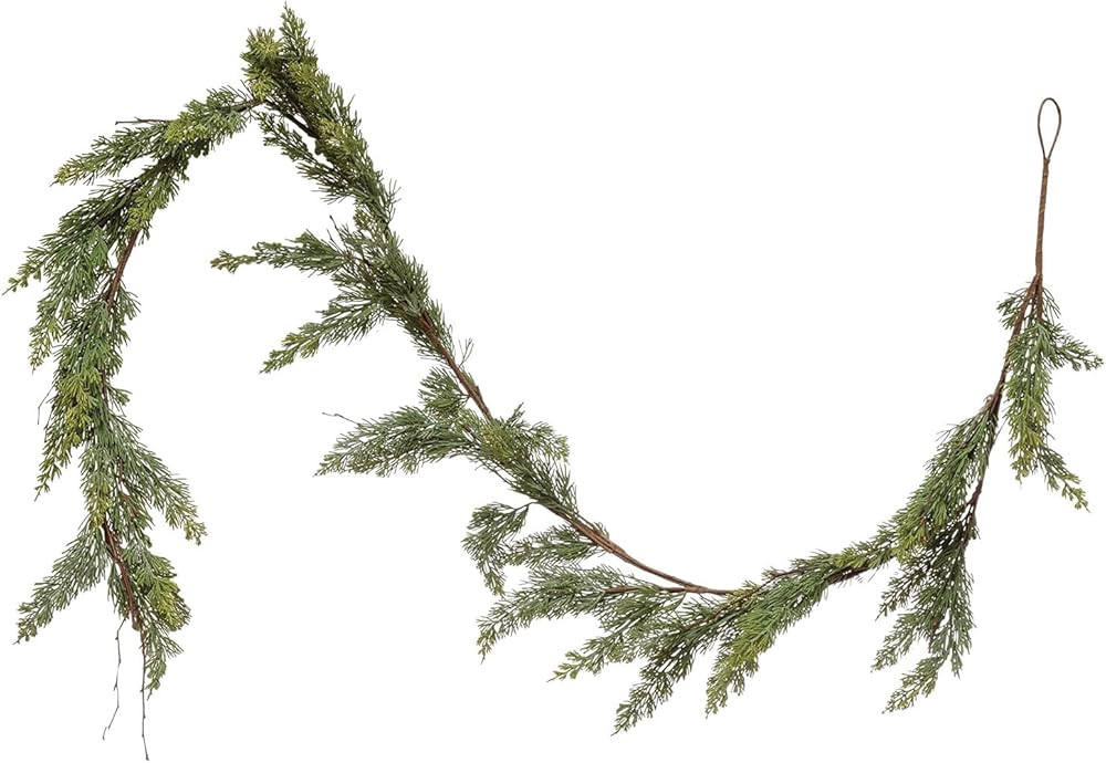 Christmas Cedar Garland, Realistic Greenery Cedar Pine Wreath, Artificial Cypress Vines Garland D... | Amazon (CA)