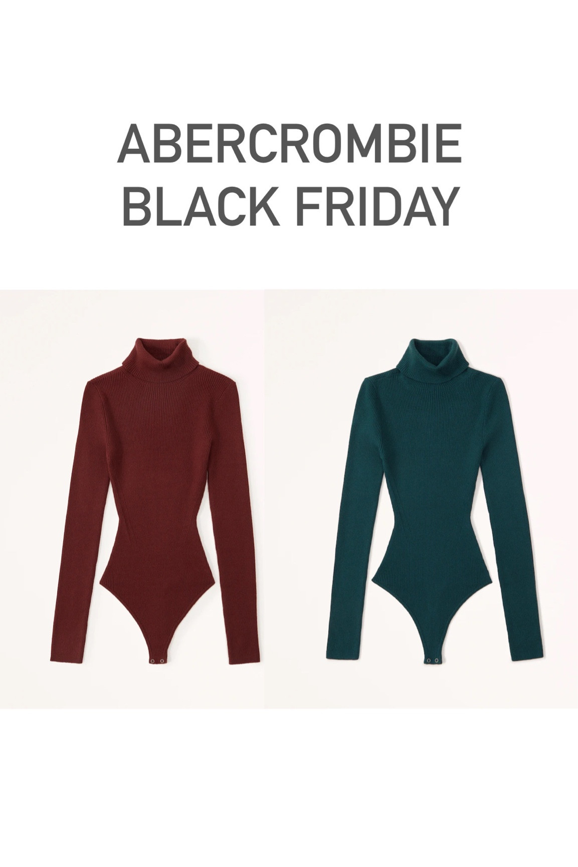 Turtleneck bodysuit from Abercrombie on sale for Black Friday! Use code AFLOVERLY for an additional 30% off!

#LTKSeasonal #LTKsalealert #LTKCyberweek