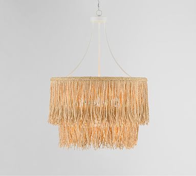 Jolene Tiered Natural Abaca Rope Chandelier | Pottery Barn (US)
