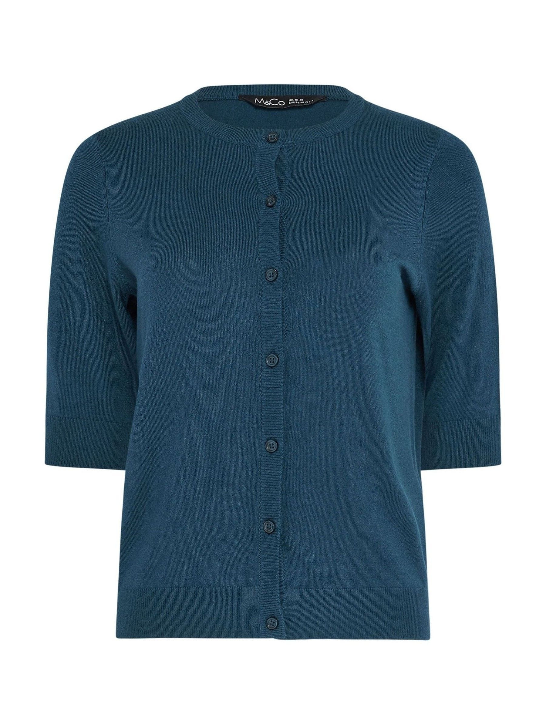 M & Co M & Co Blue Button Through Short Sleeve Cardigan | Next US