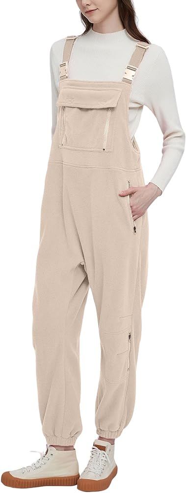 PUWEI Womens Fleece Overalls Sleeveless Warm Fuzzy Winter Fall Jumpsuits for Women Casual Bib Jum... | Amazon (US)