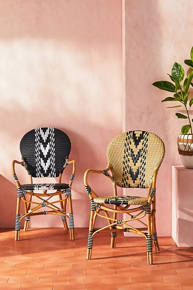 Capri Striped Indoor/Outdoor Bistro Chair | Anthropologie (US)