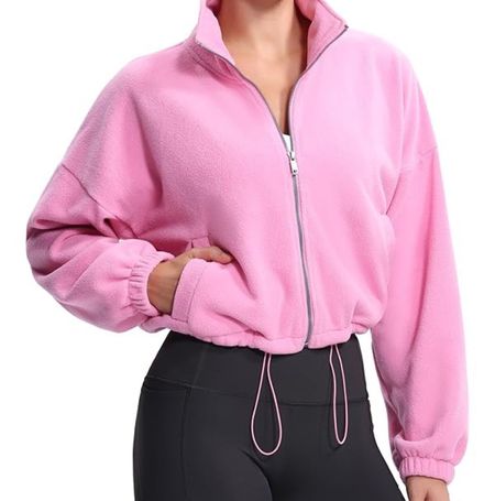 Zip up cropped jacket on sale 

#LTKfindsunder50 #LTKsalealert #LTKfitness