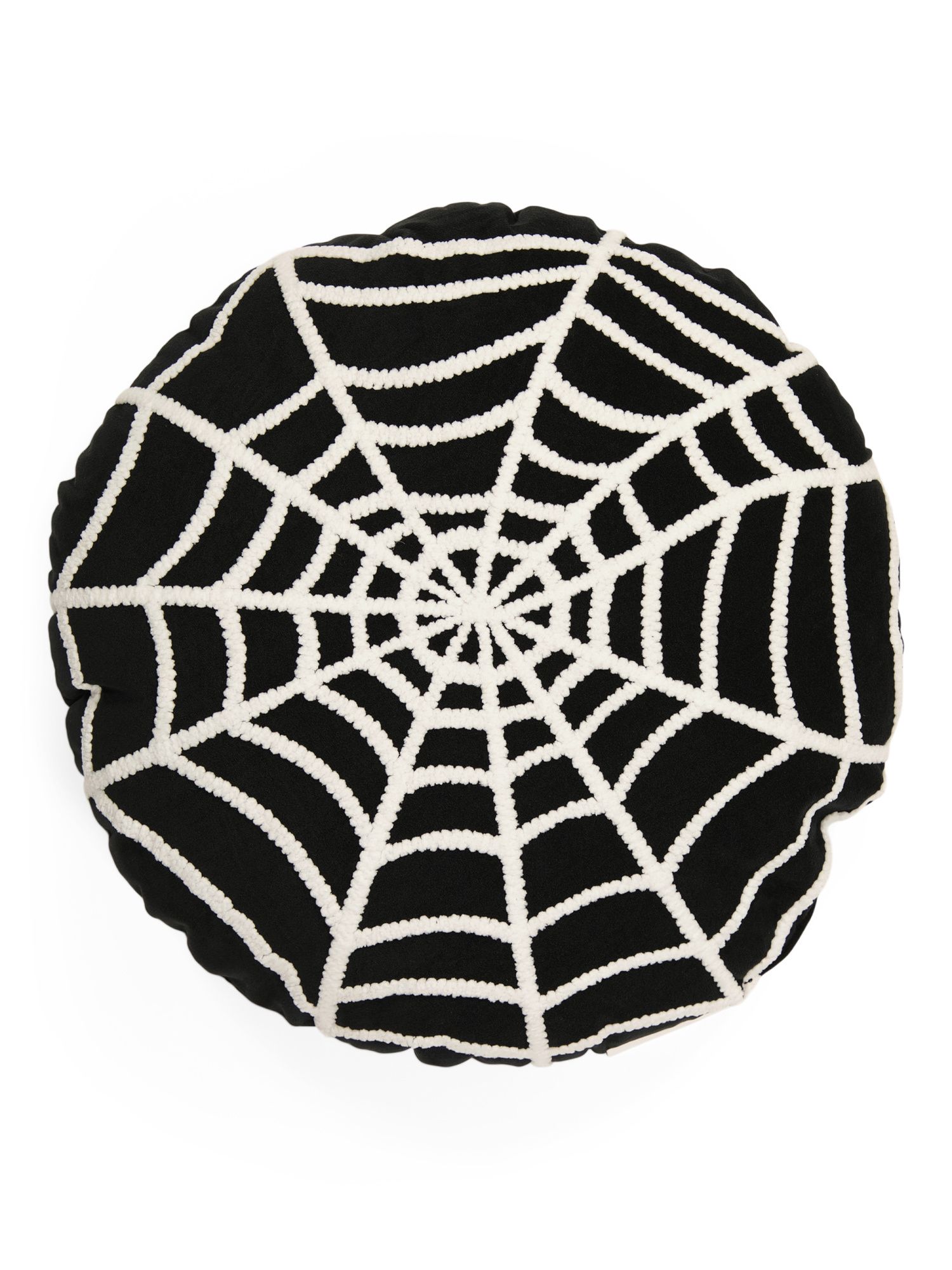 18x18 Round Velvet Spiderweb Pillow | TJ Maxx