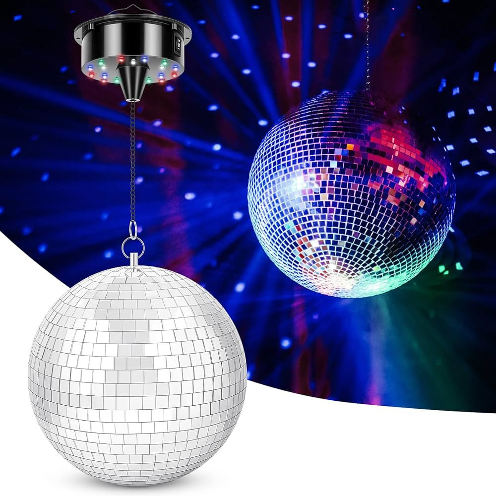 Meagoo Disco Ball with Motor and Light, 8" Hanging Mirror Ball and 6RPM Batteries Powered Rotatin... | Amazon (US)
