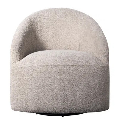 Modern Minimalist 360 Degree Swivel Chair In Beige Upholstery Upholstered With And Plywood | Wayfair North America