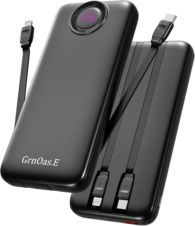 Power Bank,10000mAh 22.5W Max Portable Charger Built in Cables，4 Outputs 2 Inputs External Phon... | Amazon (US)