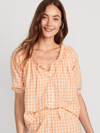 Matching Puff-Sleeve Pajama Swing Top for Women | Old Navy (US)