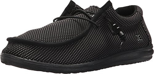 Hey Dude Men's Wally L Sox Black Size 8 | Men’s Shoes | Men's Lace Up Loafers | Comfortable & Light-Weight | Amazon (US)