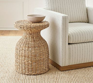 Woven Round Seagrass Side Table (16") | Pottery Barn (US)