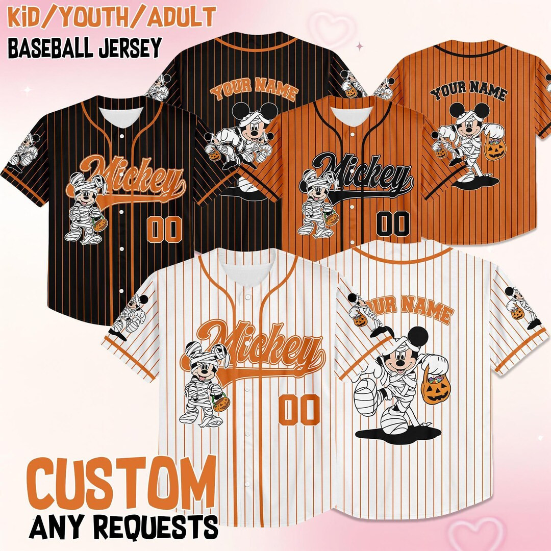 Custom Disney Mickey Halloween Collection Baseball, Personalized Baseball Team Jersey, Birthday G... | Etsy (US)