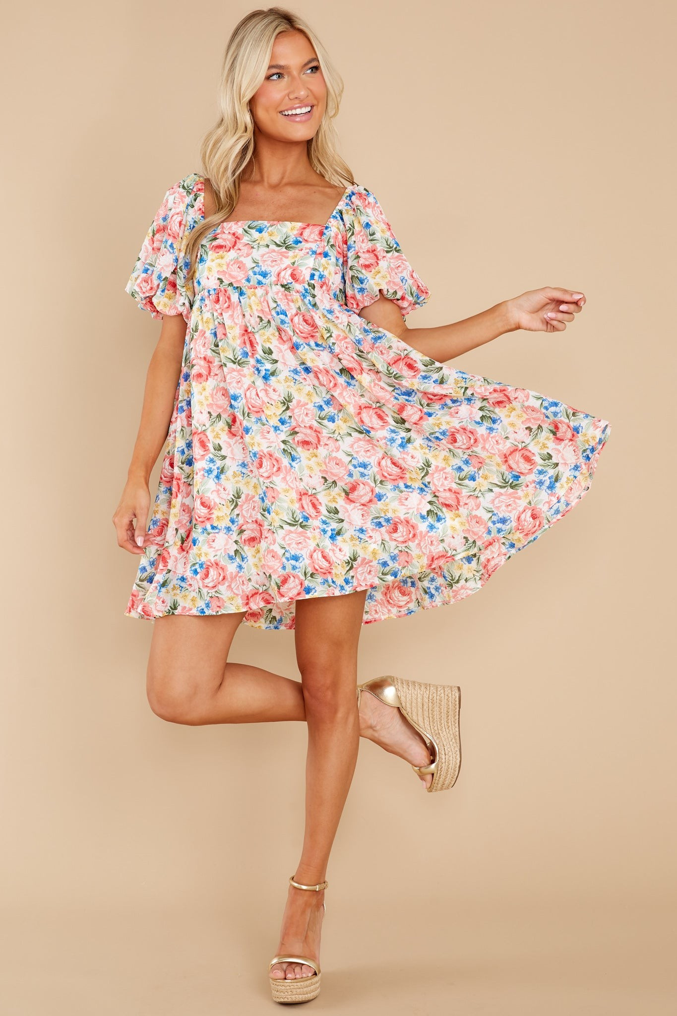 My Sweet Love Pink Multi Floral Print Dress | Red Dress 
