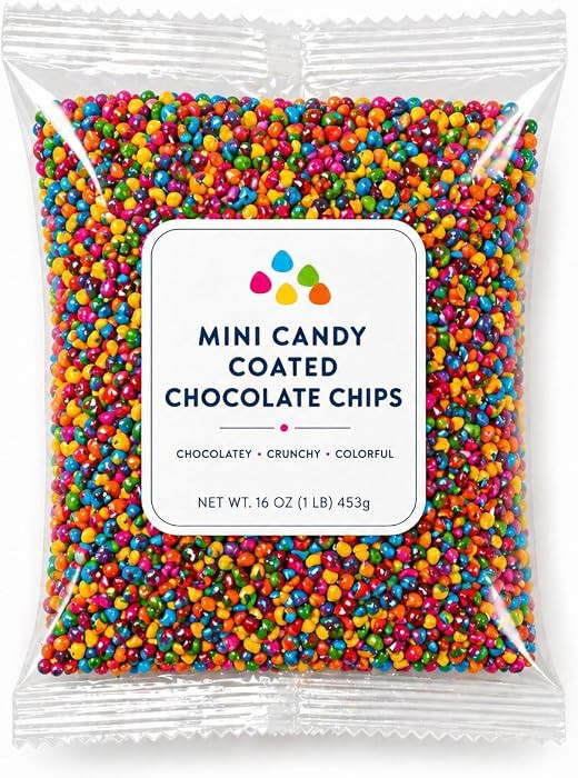 Mini Candy-Coated Chocolate Chips \u2013 Rainbow Chocolate Bits \u2013 Colorful Candy Shell Choco... | Amazon (US)