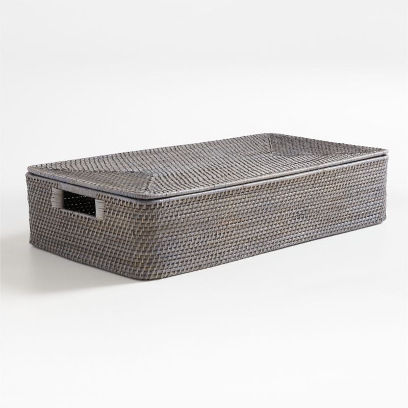 Sedona Grey Under Bed Storage Basket | Crate & Barrel | Crate & Barrel