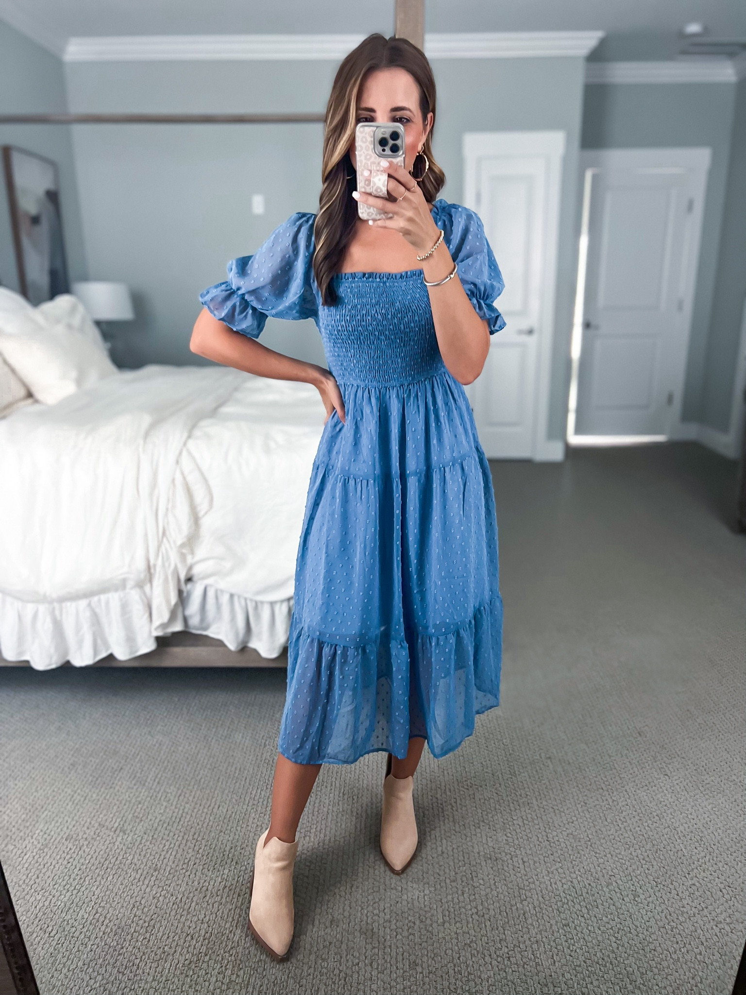 amazon dusty blue dress Navy Blue Chiffon Evening Dresses Cap Sleeves Long Maxi Backless Formal  Dresses – SheerGirl main image 1
