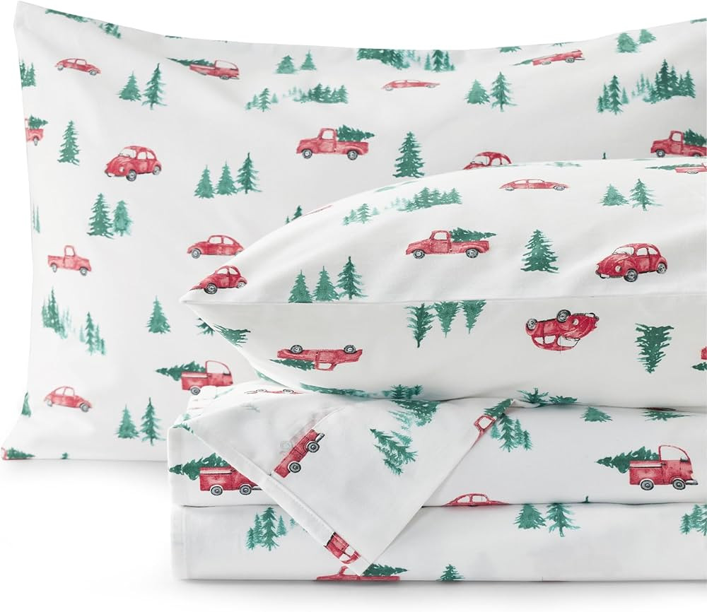 Bedsure Brushed Flannel Sheets Queen, 100% Cotton Sheets for Queen Size Bed, Soft Warm Christmas ... | Amazon (US)