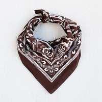 Brown Western Bandana, Hand Printed, 100% Cotton, Made in Usa, Cotton Bandana For Women & Men, Useful Gift, Classic Design | Etsy (US)