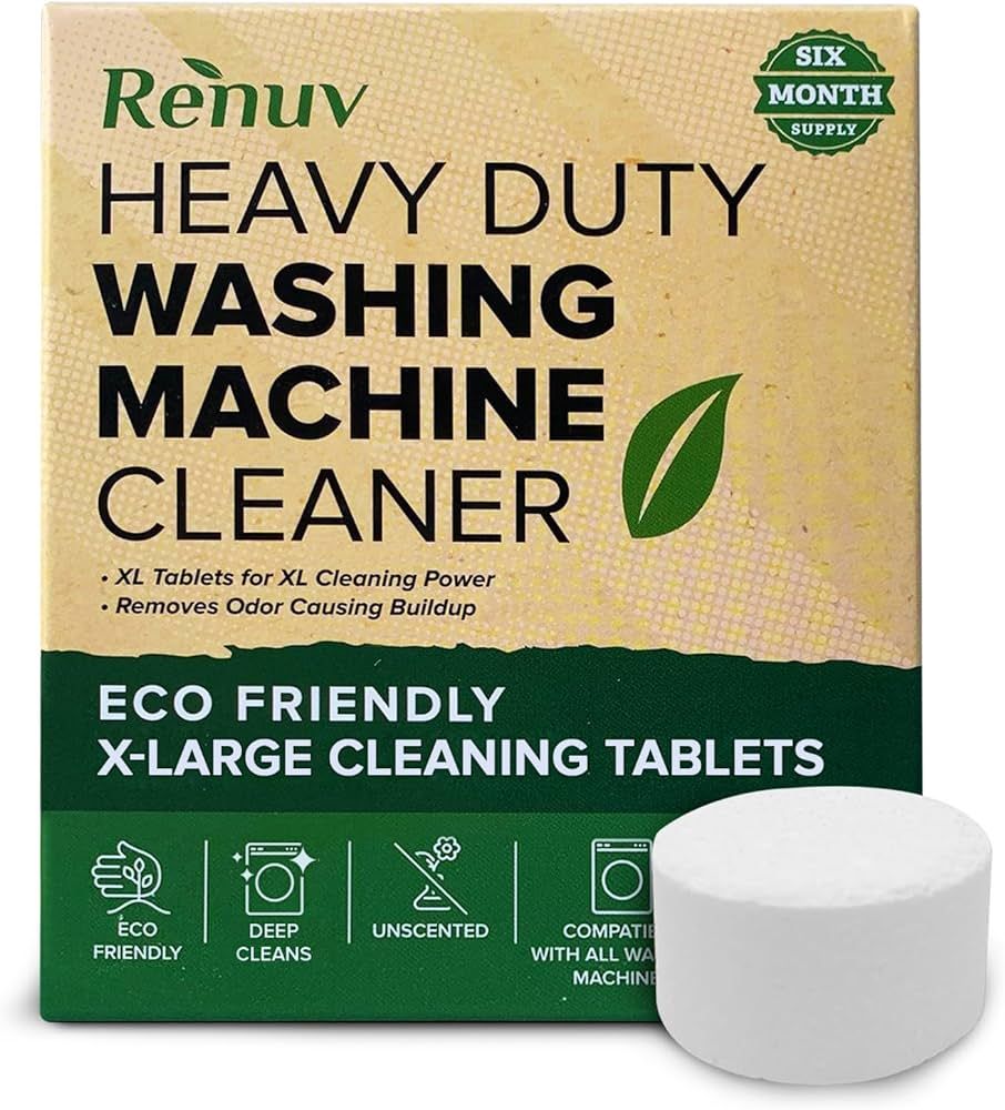 Renuv Heavy Duty Washing Machine Cleaner Descaler Tablets - Deep Cleaning for Front Load or Top L... | Amazon (US)