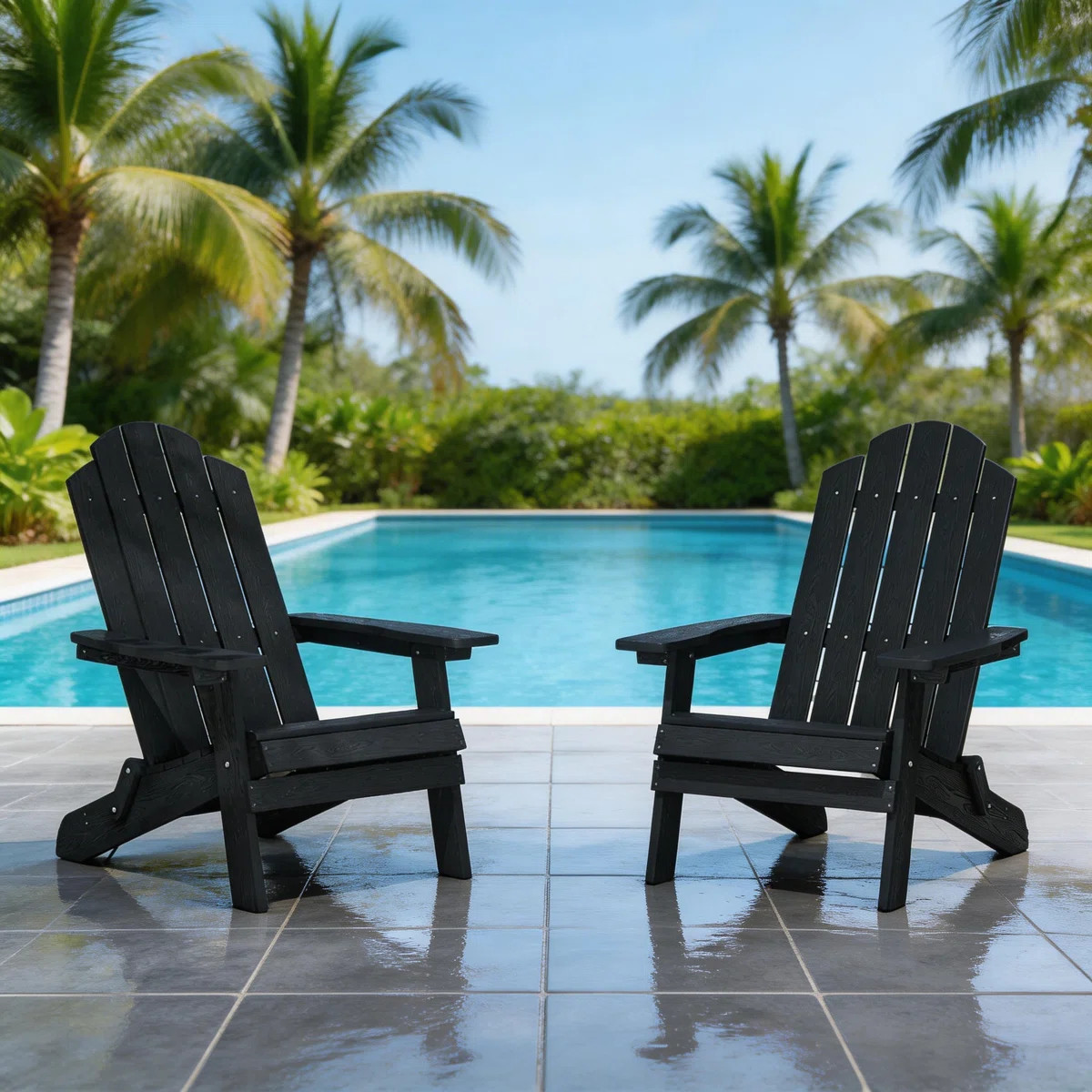 All Weather Outdoor HIPS Plastic Folding Adirondack Chair Fire Pit Chairs Oversized Patio Chair (... | Wayfair North America