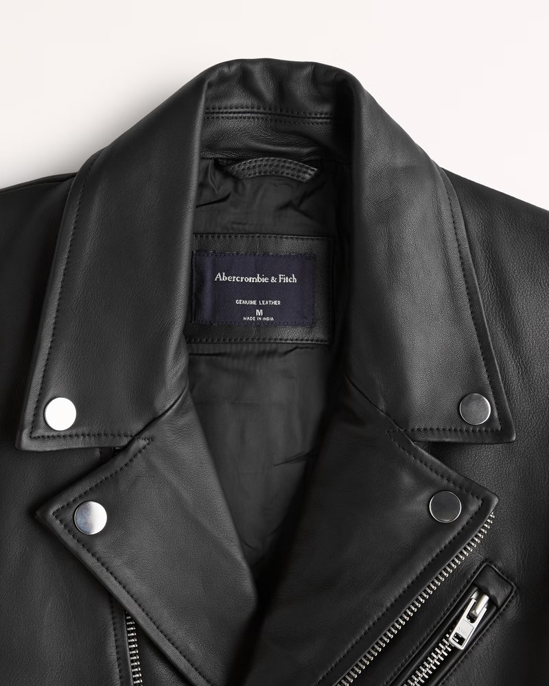 Genuine Leather Biker Jacket | Abercrombie & Fitch (US)