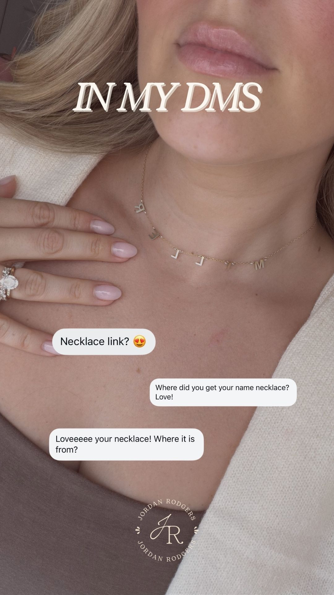 Custom name necklace details ! 