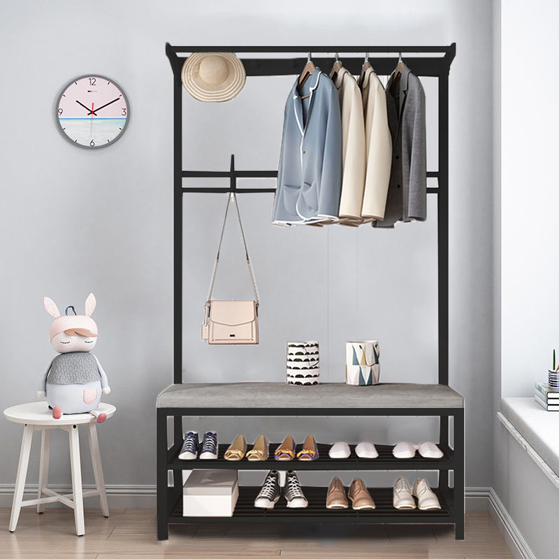 3-in-1 Coat Rack with Shoe Bench Coat Shoe Rack with Shelves Storage and 10 Hooks,3-Tier Wood Ben... | Walmart (US)