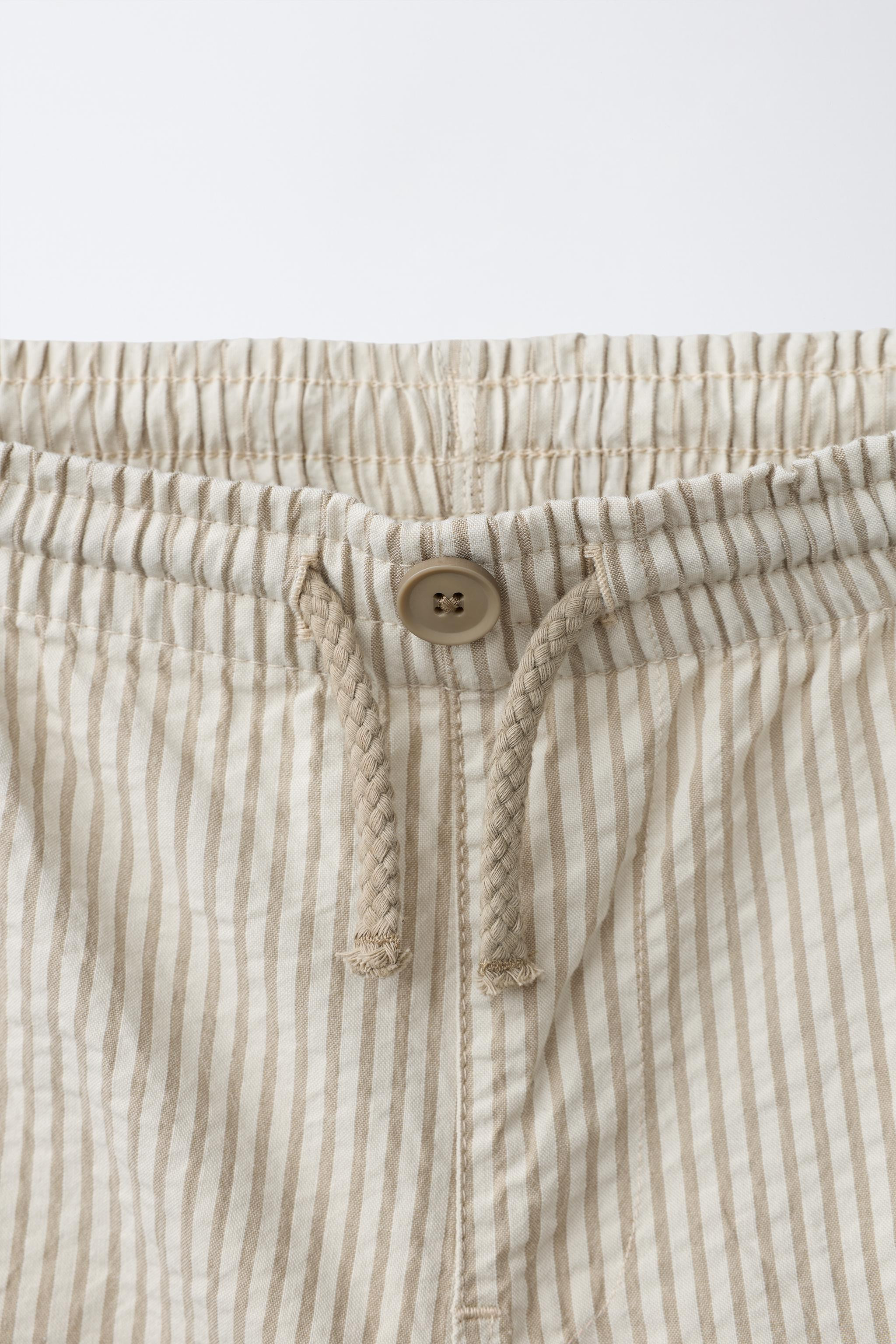 STRIPED SEERSUCKER PANTS | Zara US