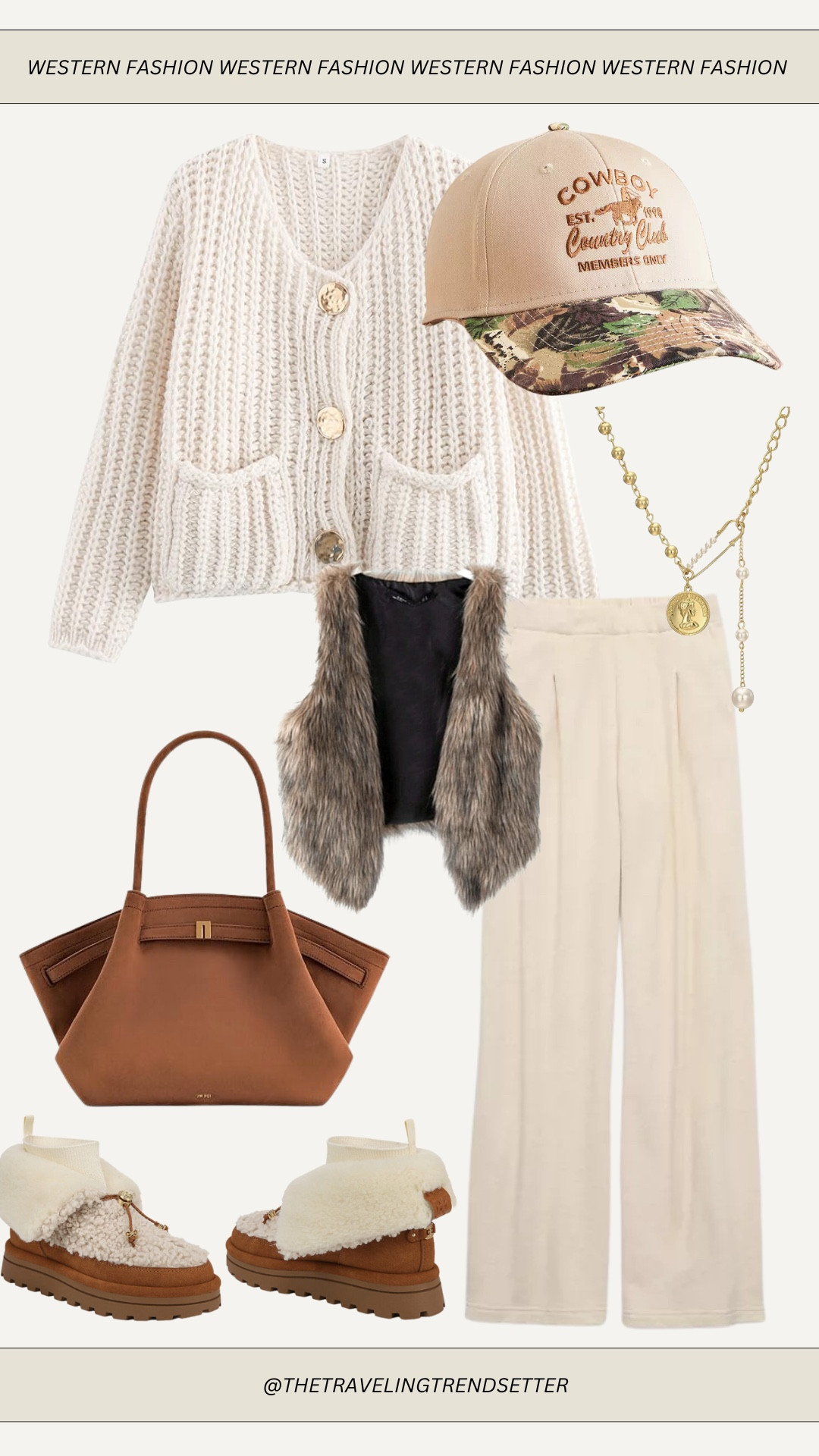 Casual comfy everyday outfit from Amazon - winter western fashion- bag handbag faux fur vest camo hat sweater necklace sweater pants cap trucker hat 


#LTKFindsUnder100 #LTKFindsUnder50 #LTKStyleTip