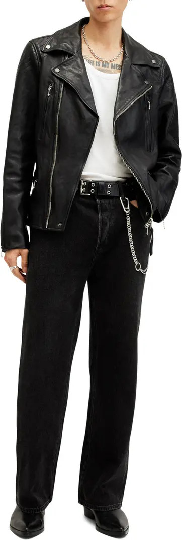 AllSaints Thurman Leather Biker Jacket | Nordstrom | Nordstrom