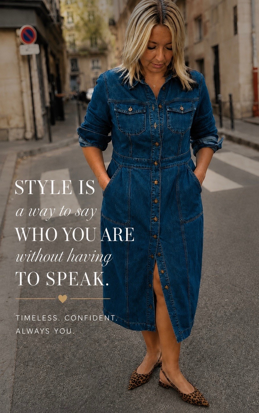 A denim dress is one of those pieces that just WORKS. 💙

This Boden denim midi dress has that timeless, polished look I love—the defined waist, button-front style and midi length make it so easy to wear now and transition straight into fall.

And can we talk about denim + leopard flats?! Such an easy way to make a classic outfit feel a little more fun. 🐆

This is exactly the kind of over 50 style I reach for: comfortable, flattering, timeless and still current.

Would you wear a denim dress like this?

Boden denim dress • denim midi dress • button front denim dress • denim dress over 50 • Boden dress • midsize fashion over 50 • women over 50 fashion • fall outfits for women over 50 • transitional fall outfit • midsize outfit ideas • leopard flats • casual chic style • timeless women’s fashion