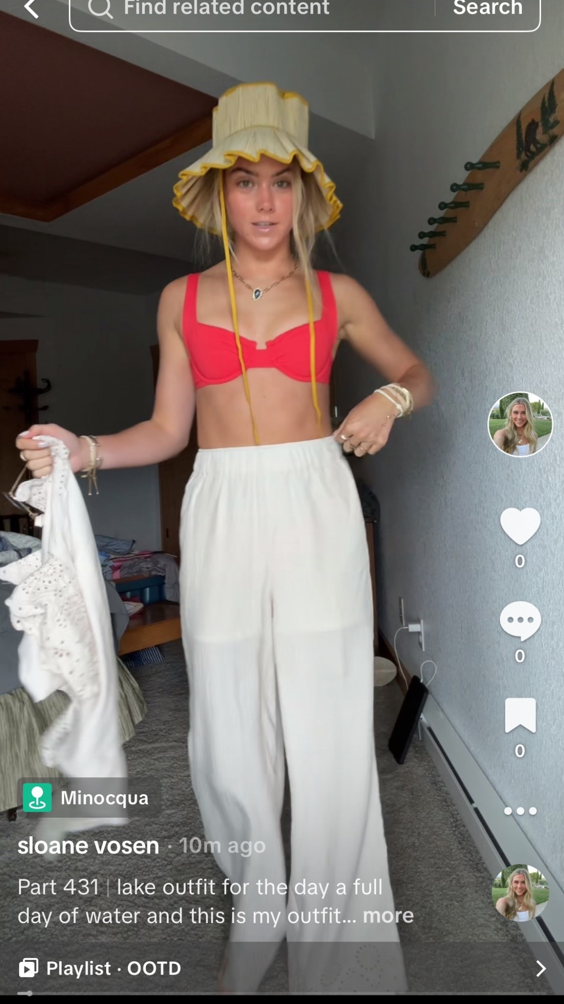 Amazon Women's Wide Brim Straw Sun Hat - Foldable Pleated Beach Hat for Summer, Outdoor, Wedding, Waterproof Sun Protection. Vetchy red swimsuit size XS in top and bottom. My linen set is from Bohme my code is 20SLOANEV. my flip flops are Archie’s 

#LTKSeasonal #LTKFindsUnder100 #LTKSwim