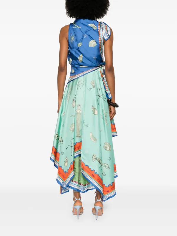 ALEMAIS Surrealist Summer Scarf Dress | Blue | FARFETCH | Farfetch Global
