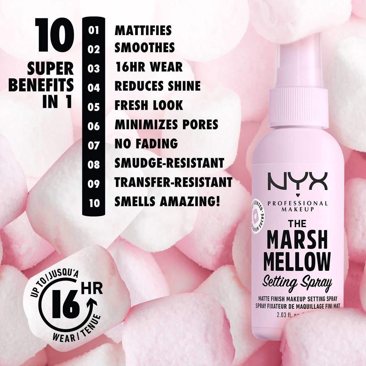 NYX Professional Makeup Long Lasting Setting Spray - Marshmallow Scented - 2.03 fl oz | Target