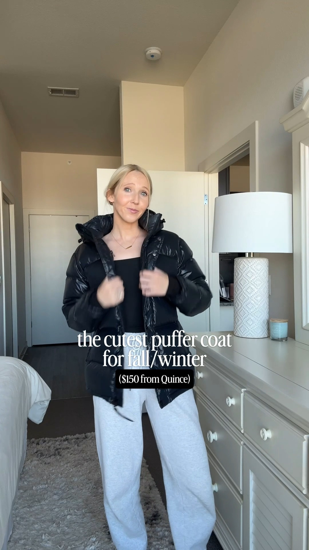 My favorite puffer coat for fall/winter! ☃️

This shiny black puffer is a fraction of the price of a super puff! It comes in so many color options, but I love this shiny black! Wearing a size small - fits great!


Quince jackets, black coat, black puffer jacket, winter coats, puffer coat, winter outfit, grey joggers outfit, cozy outfit idea @Quince
