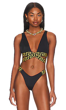 VERSACE Vita Eco Bikini Top in Black from Revolve.com | Revolve Clothing (Global)